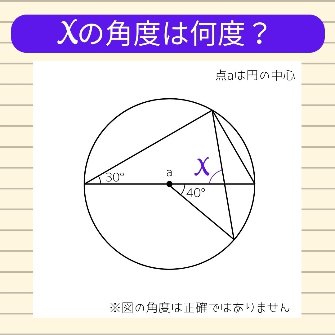 【角度当てクイズ Vol.465】xの角度は何度？