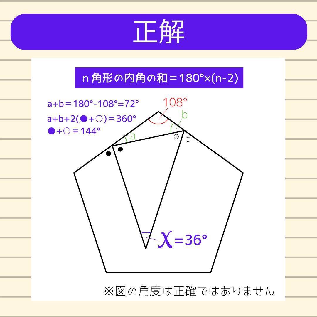 【角度当てクイズ Vol.2008】xの角度は何度？