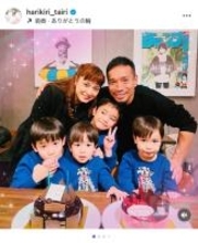 平愛梨、41歳バースデーを長友佑都＆4人の息子と祝福「あっという間に41歳」