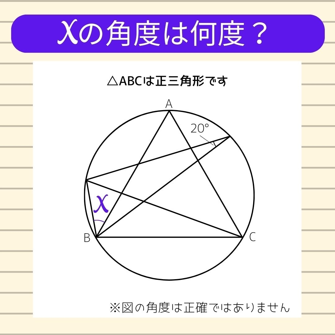 【角度当てクイズ Vol.684】xの角度は何度？