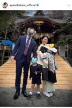 福田彩乃、2025年は「家族が増えたこと」が最大の出来事　神社で家族4人の年末参拝