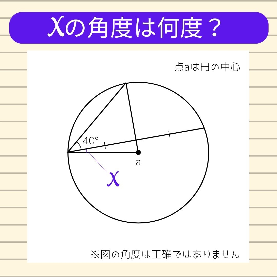 【角度当てクイズ Vol.973】xの角度は何度？