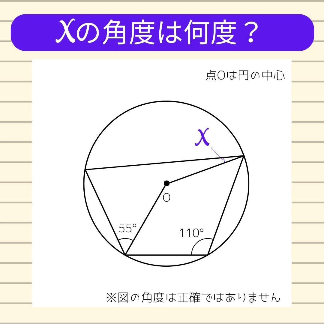 【角度当てクイズ Vol.1142】xの角度は何度？