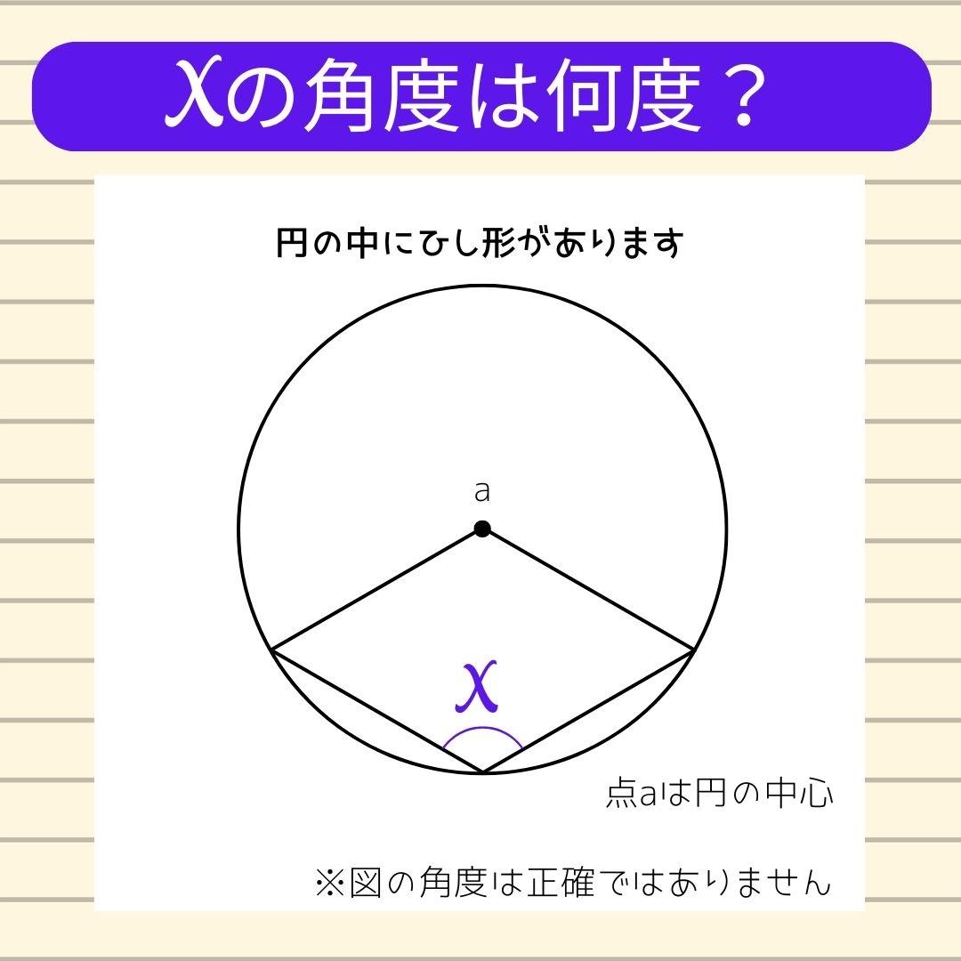 【角度当てクイズ Vol.869】xの角度は何度？