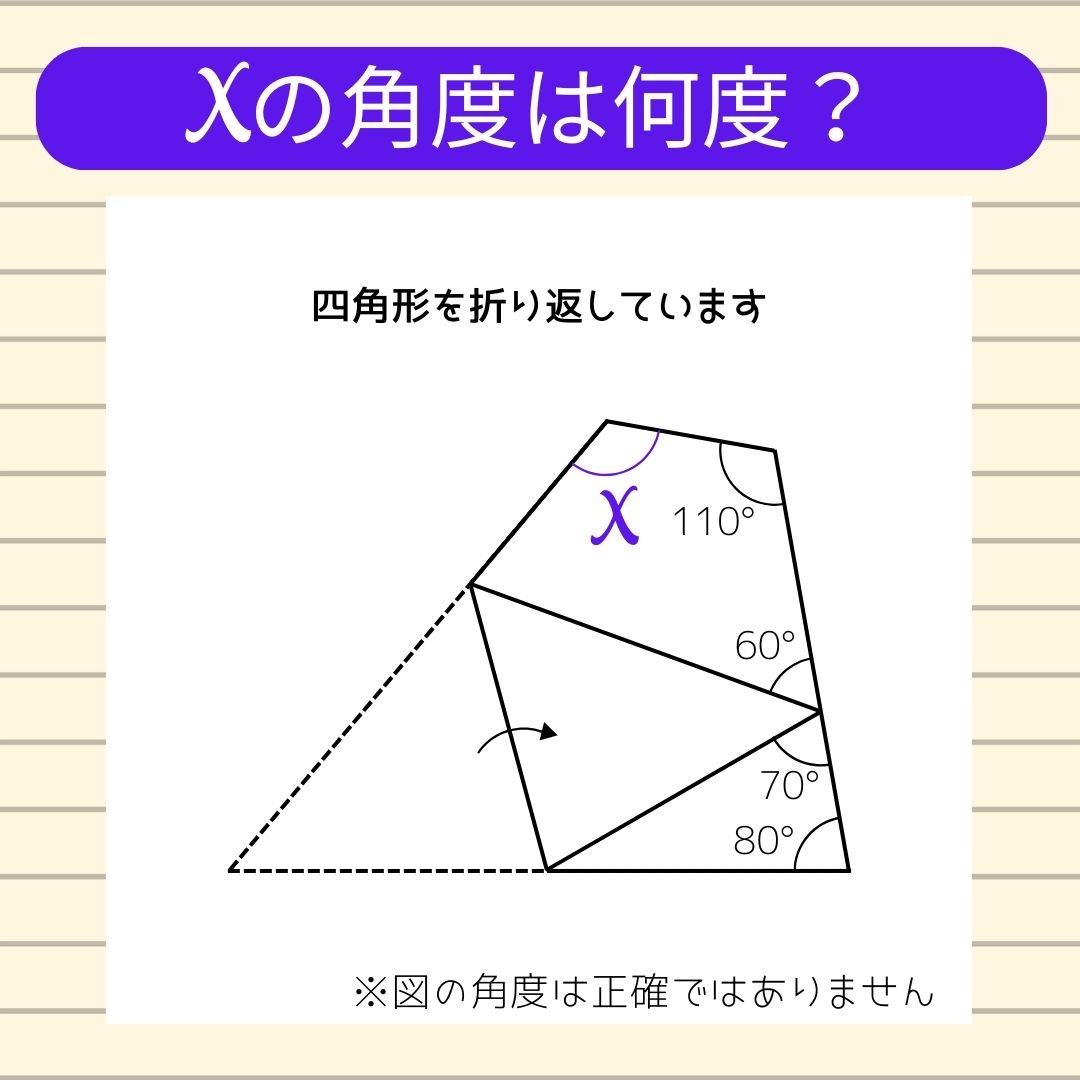 【角度当てクイズ Vol.1286】xの角度は何度？