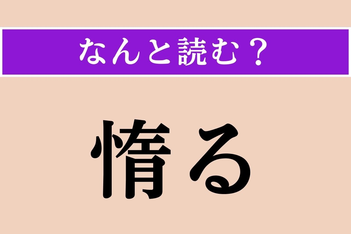 【難読漢字】「惰る」正しい読み方は？「懈る」も同じ読み方です