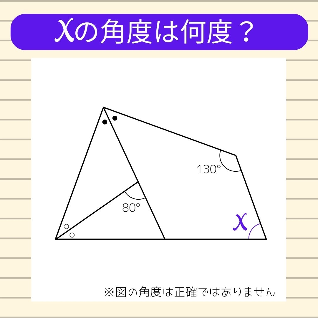 【角度当てクイズ Vol.926】xの角度は何度？