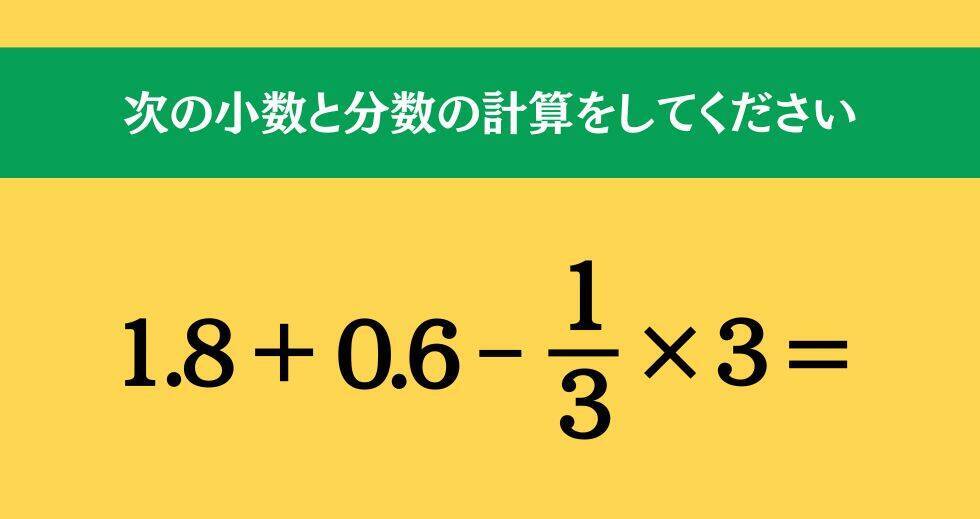 大人ならわかる？ 小学校の「算数」問題＜Vol.1491＞