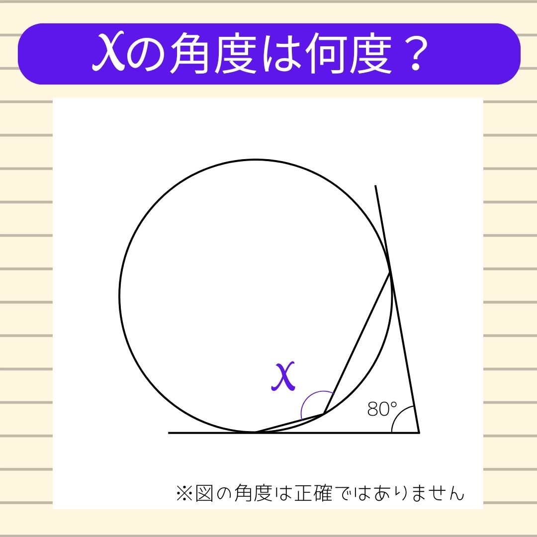 【角度当てクイズ Vol.1724】xの角度は何度？