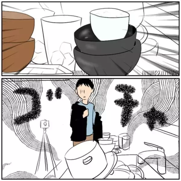 「【漫画】3日家を空けたらひどい状態に…カメラも回ってる！【ボクは良いパパ・良い夫 Vol.58】」の画像