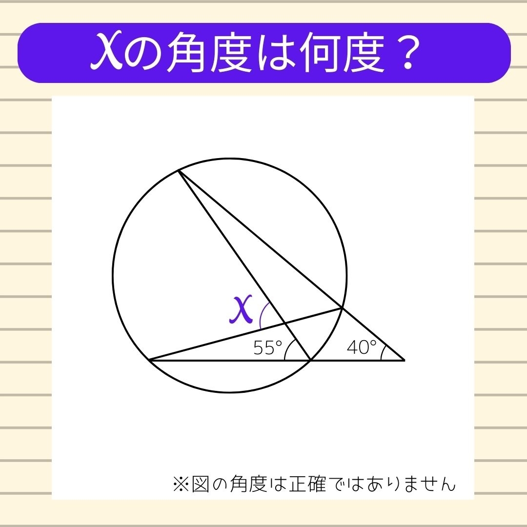 【角度当てクイズ Vol.517】xの角度は何度？