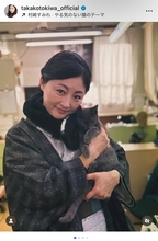 常盤貴子、太秦撮影所の看板猫「生姜ちゃん」を紹介　NHK「かがのと」にも出演