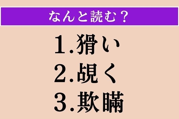 【難読漢字】「猾い」「覘く」「欺瞞」読める？