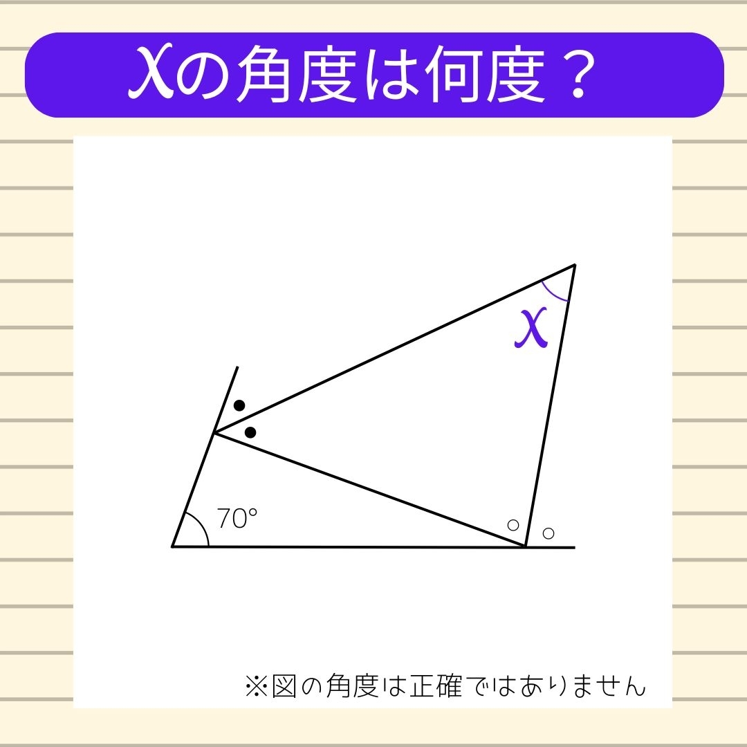 【角度当てクイズ Vol.1444】xの角度は何度？