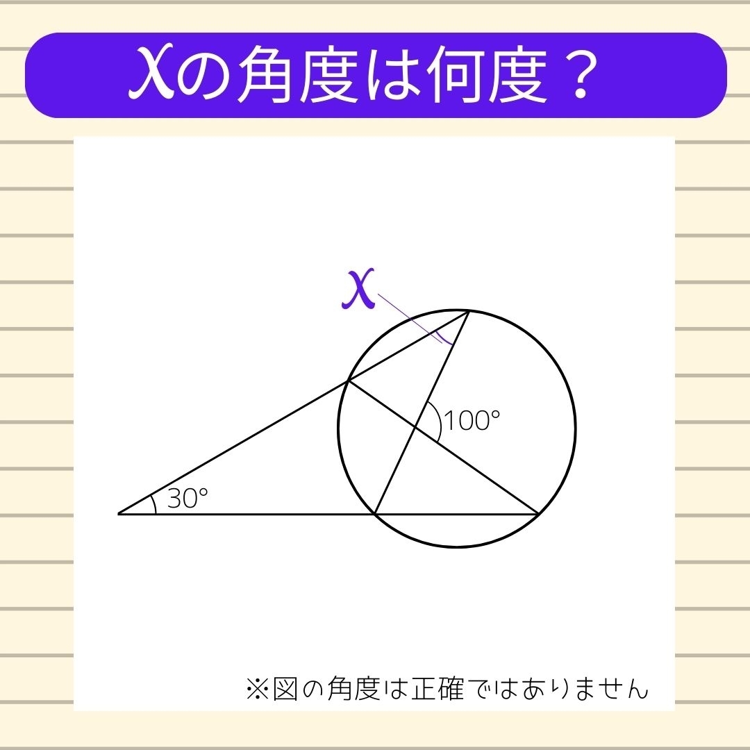 【角度当てクイズ Vol.342】xの角度は何度？