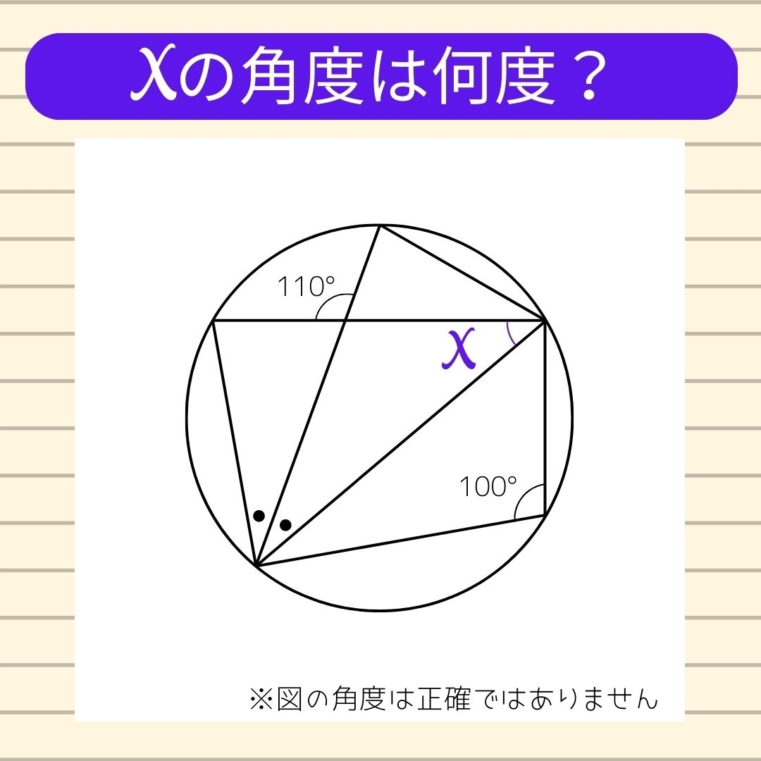 【角度当てクイズ Vol.687】xの角度は何度？
