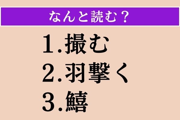 【難読漢字】「撮む」「羽撃く」「鱚」読める？