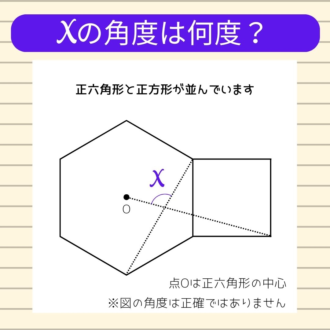 【角度当てクイズ Vol.1514】xの角度は何度？