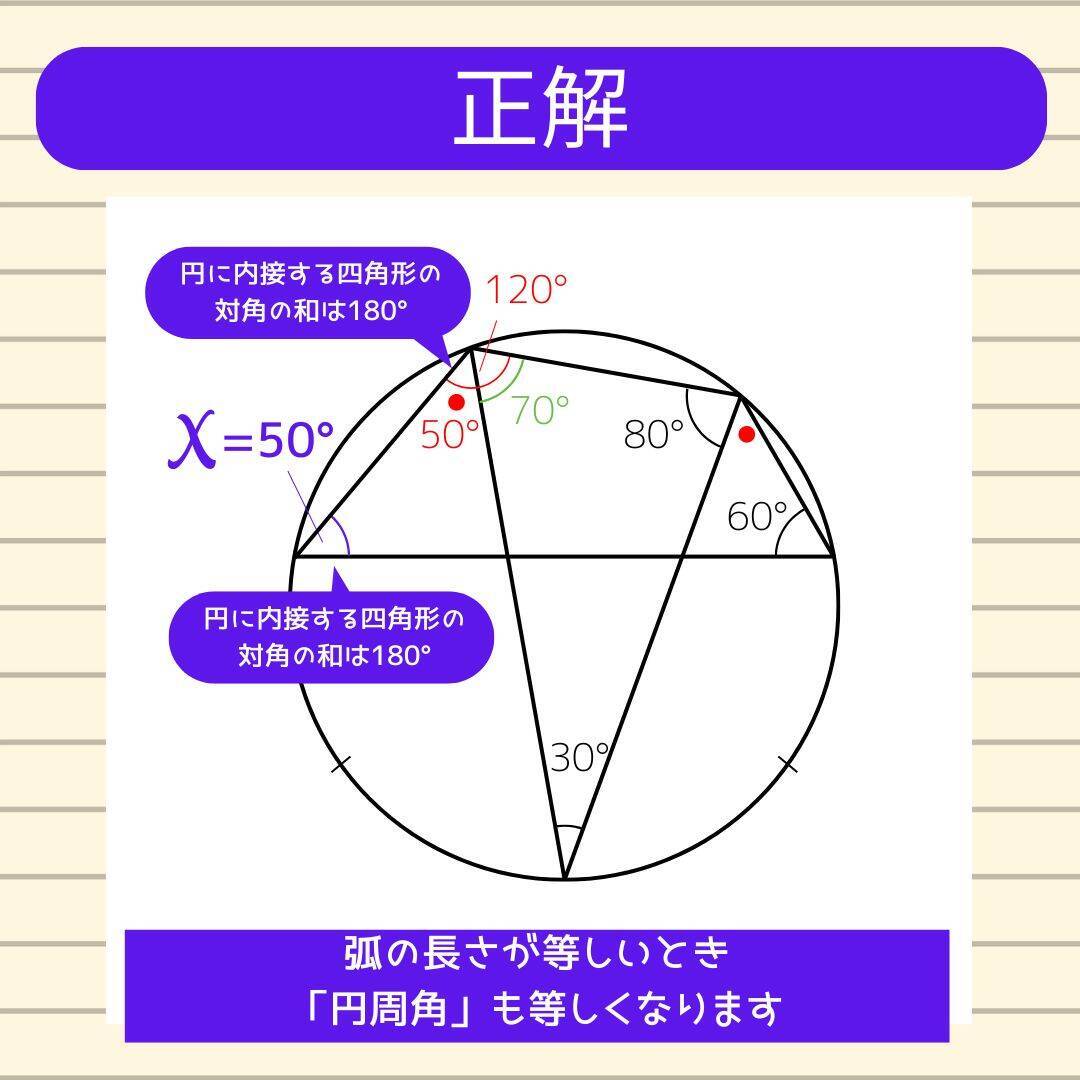 【角度当てクイズ Vol.1868】xの角度は何度？