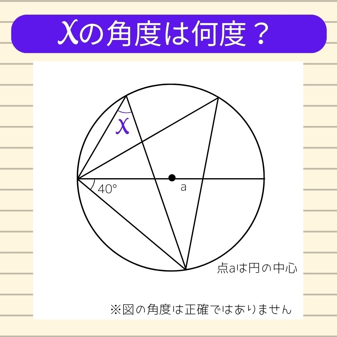 【角度当てクイズ Vol.416】xの角度は何度？