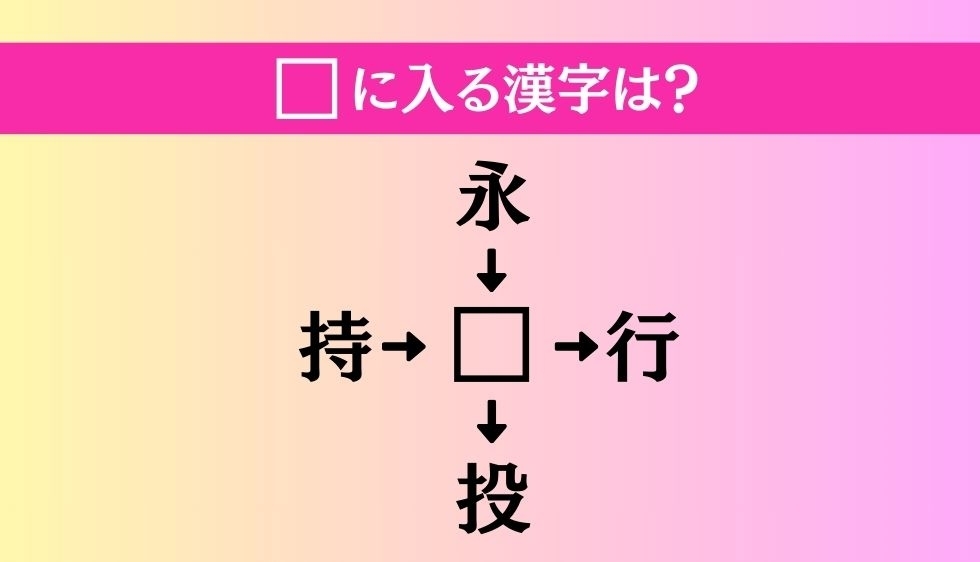 【穴埋め熟語クイズ Vol.764】□に漢字を入れて4つの熟語を完成させてください