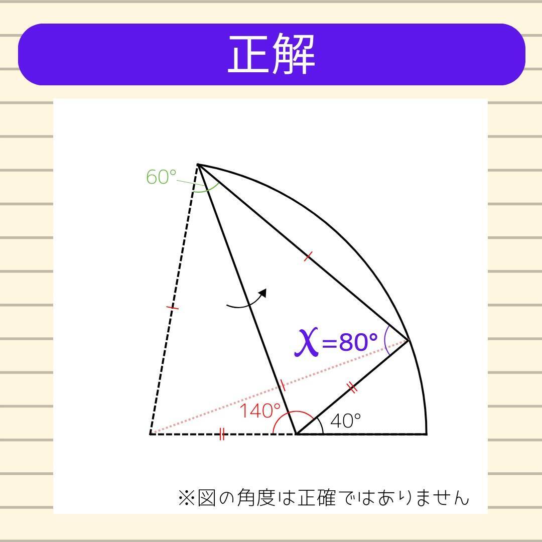 【角度当てクイズ Vol.1836】xの角度は何度？
