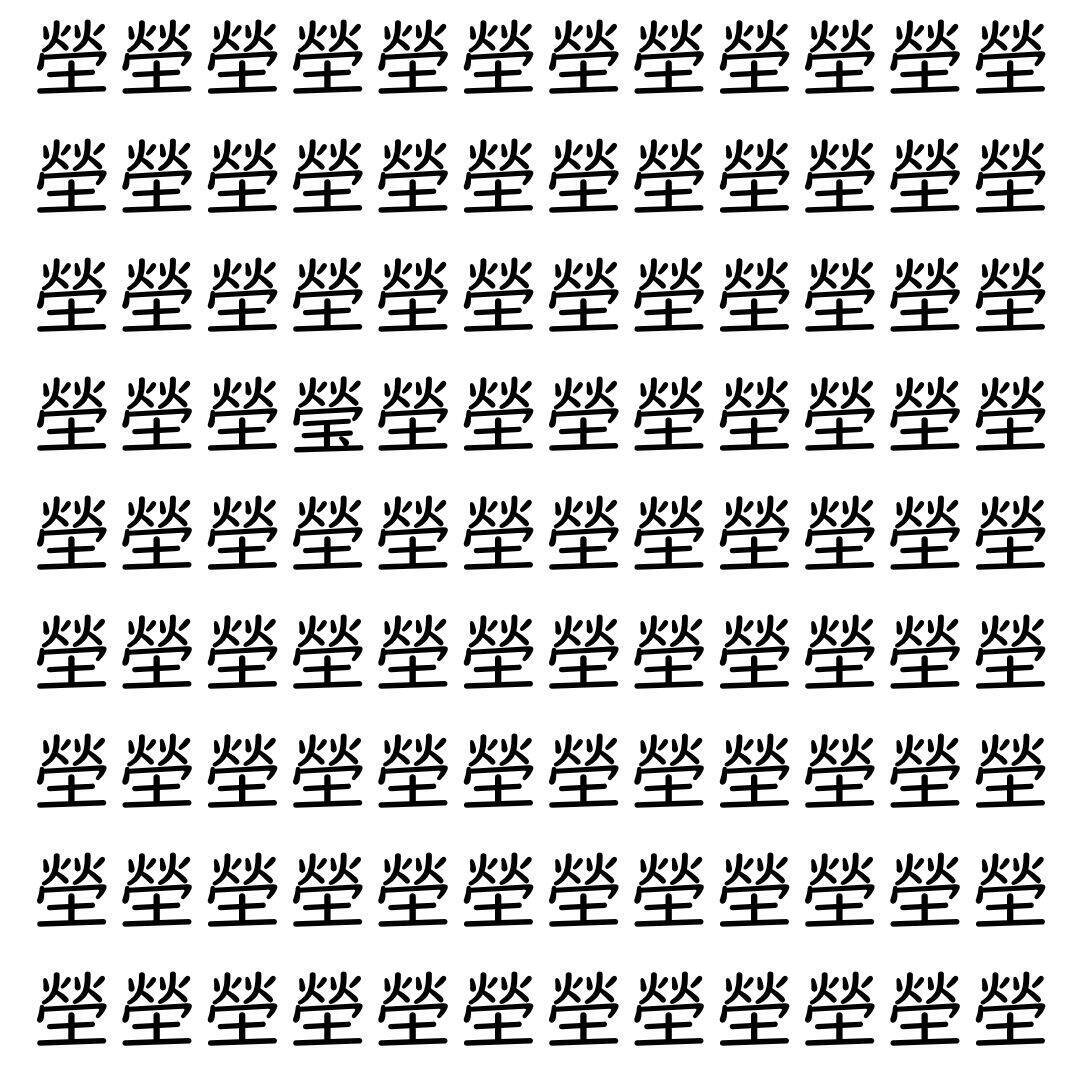 【漢字探し】ずらっと並んだ「塋」の中にまぎれた別の漢字一文字は？