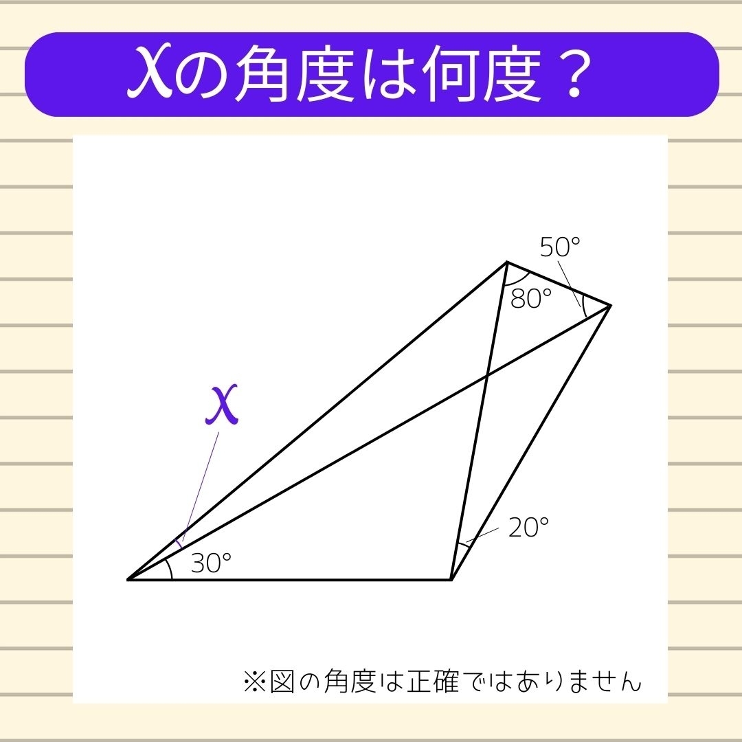 【角度当てクイズ Vol.223】xの角度は何度？
