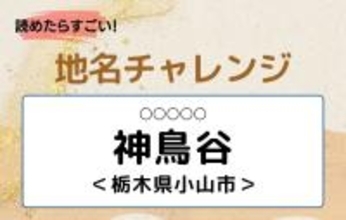 【読めたらすごい！地名チャレンジ Vol.39】「神鳥谷」なんと読む？＜栃木県小山市＞