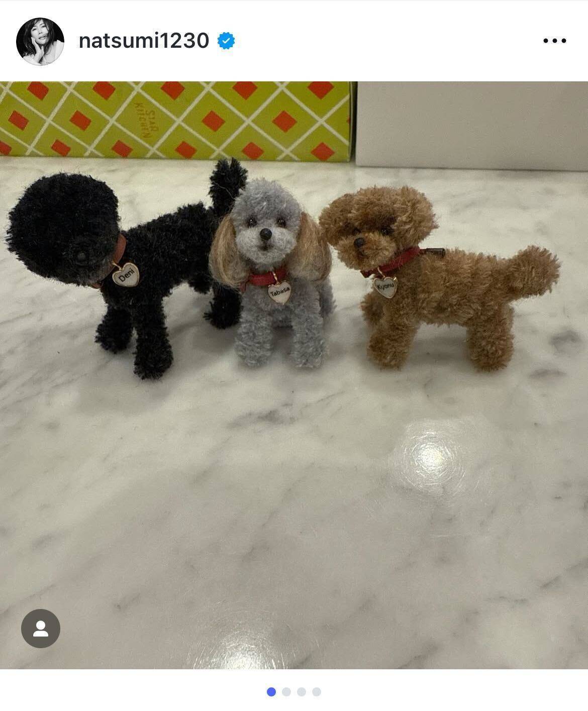 小川菜摘、ファンからの心温まるプレゼントに感動　モール人形で再現した歴代愛犬に「そっくり」