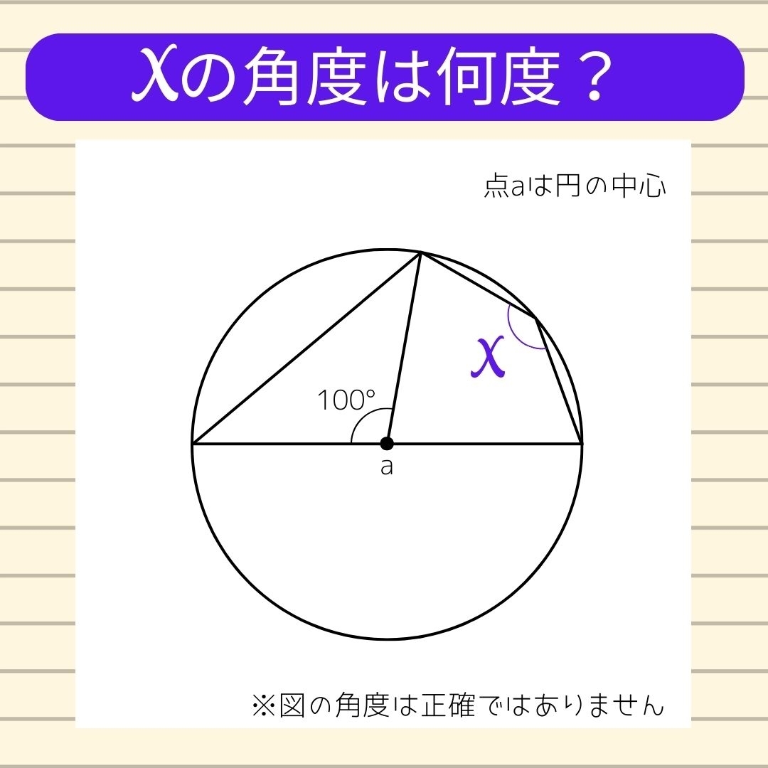 【角度当てクイズ Vol.740】xの角度は何度？
