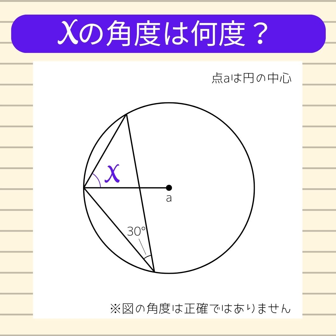 【角度当てクイズ Vol.836】xの角度は何度？