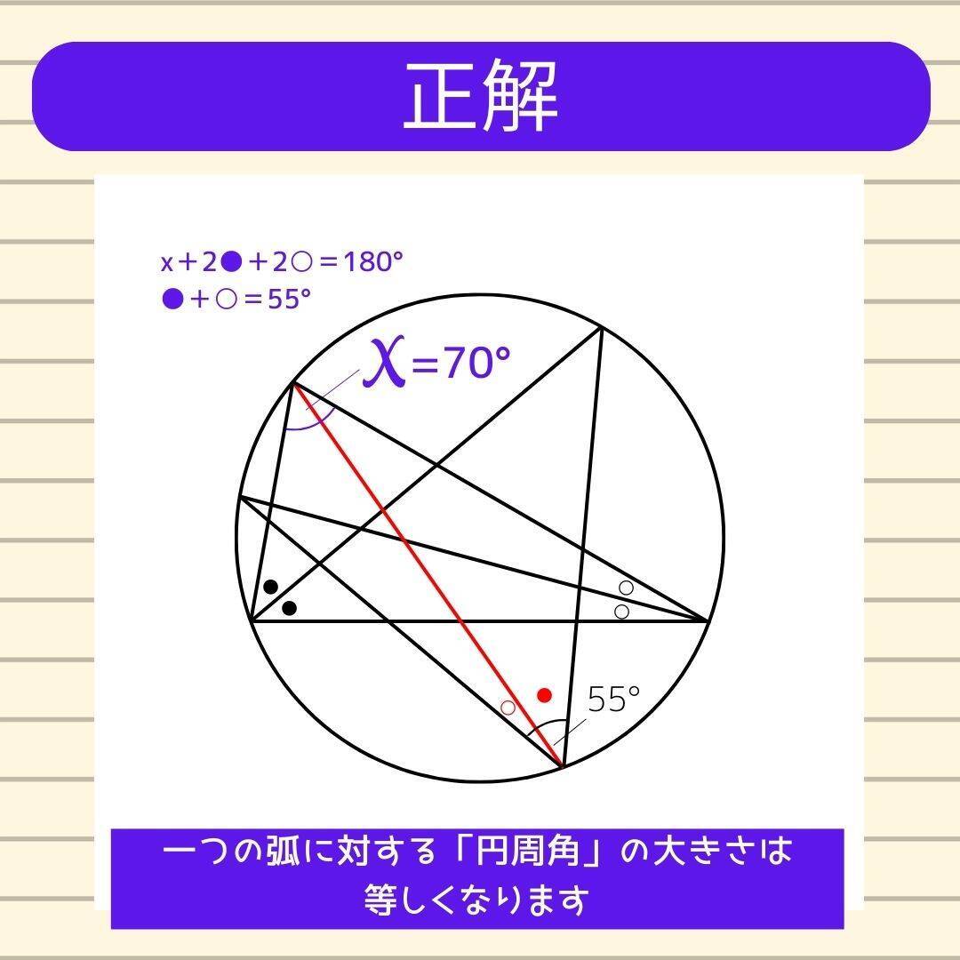 【角度当てクイズ Vol.1976】xの角度は何度？