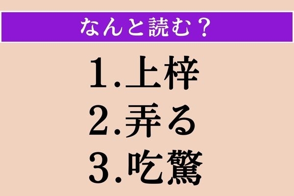 【難読漢字】「上梓」「弄る」「吃驚」読める？