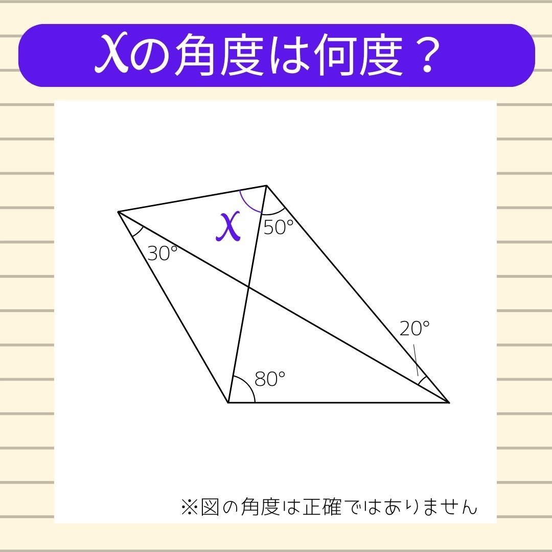 【角度当てクイズ Vol.1070】xの角度は何度？