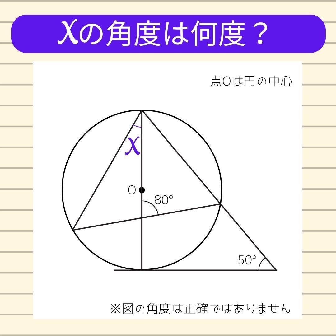 【角度当てクイズ Vol.2448】xの角度は何度？
