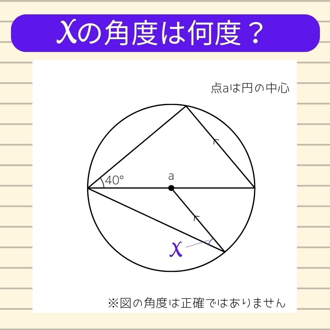 【角度当てクイズ Vol.432】xの角度は何度？