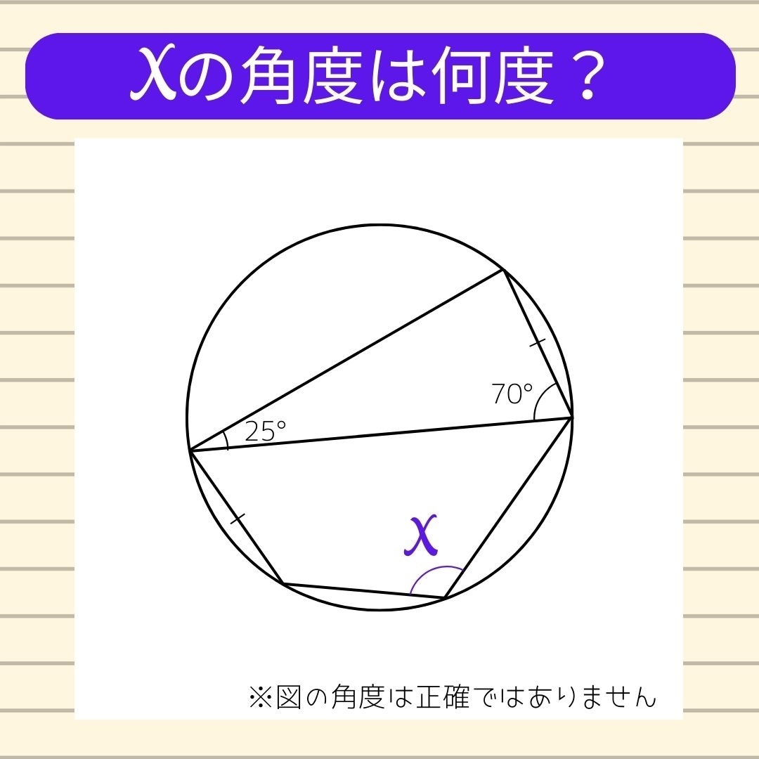 【角度当てクイズ Vol.593】xの角度は何度？