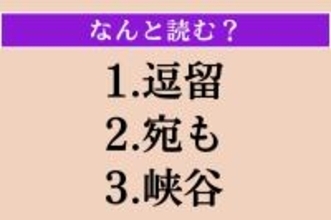 【難読漢字】「逗留」「宛も」「峡谷」読める？