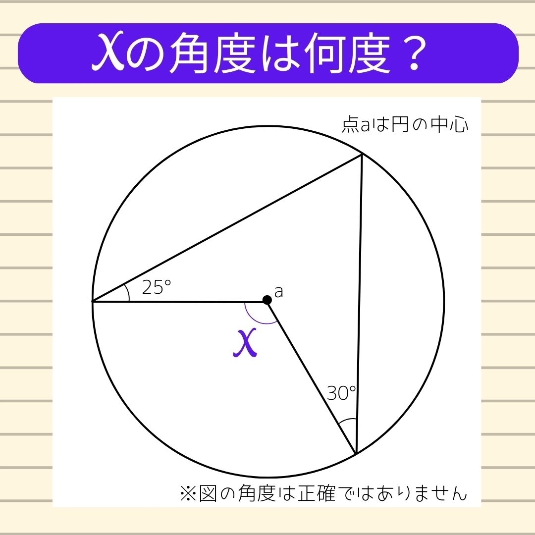 【角度当てクイズ Vol.47】xの角度は何度？
