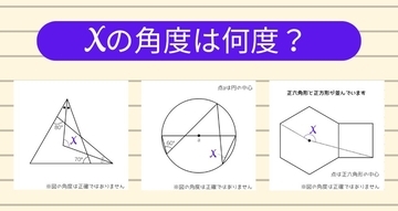 【角度当てクイズ Vol.1743】xの角度は何度？＜全3問＞