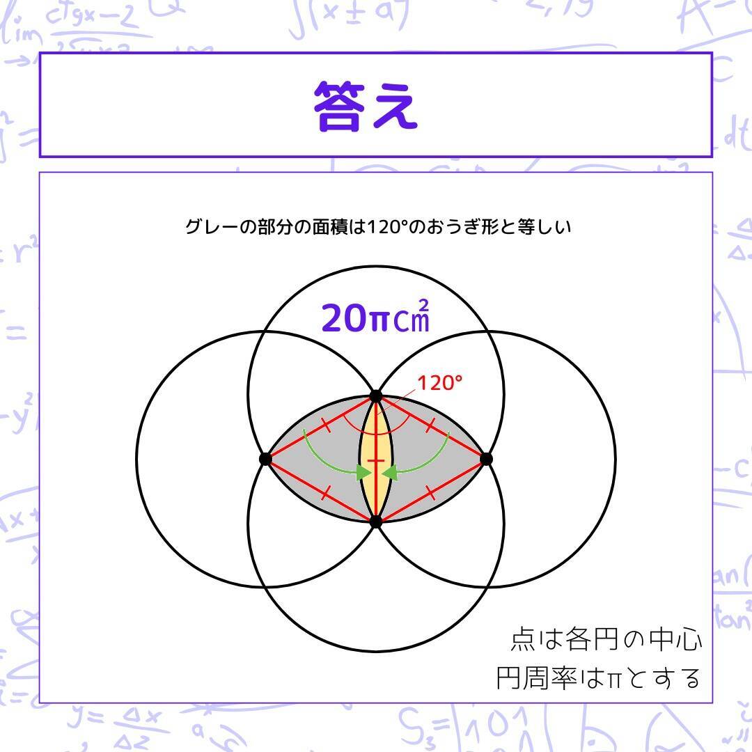 【図形問題】グレーの部分の面積を求めよ！＜Vol.1632＞
