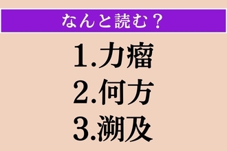 【難読漢字】「力瘤」「何方」「溯及」読める？
