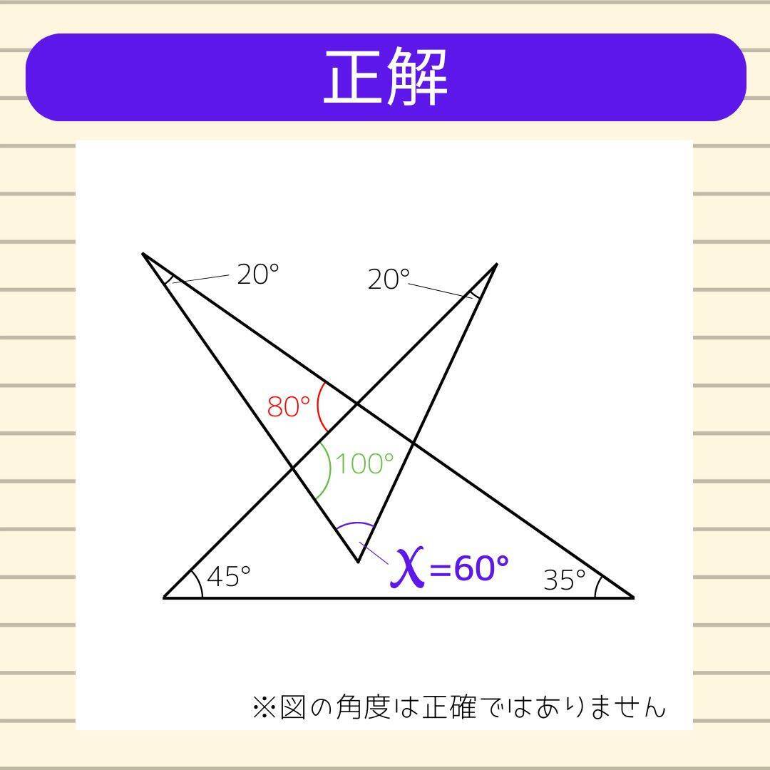【角度当てクイズ Vol.2111】xの角度は何度？＜全3問＞