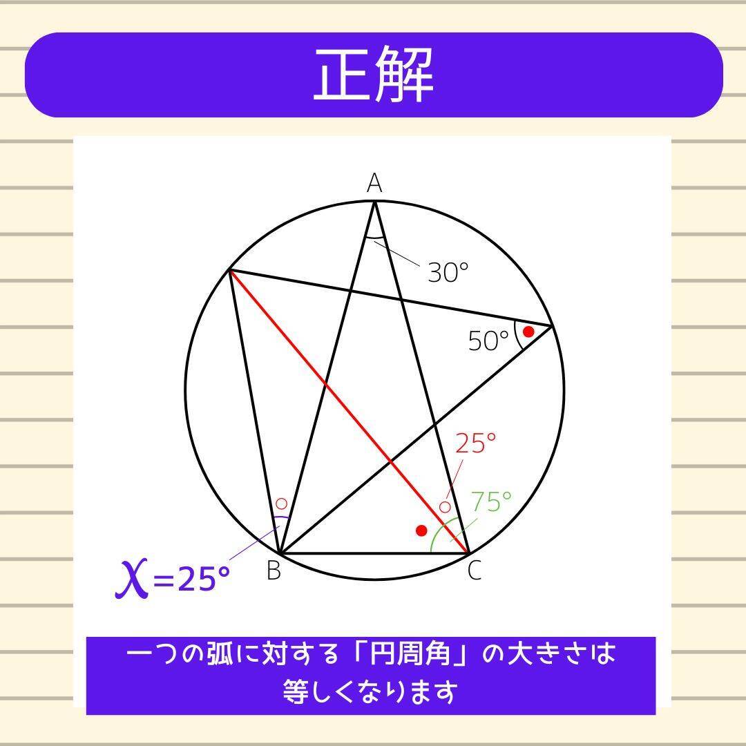 【角度当てクイズ Vol.1954】xの角度は何度？