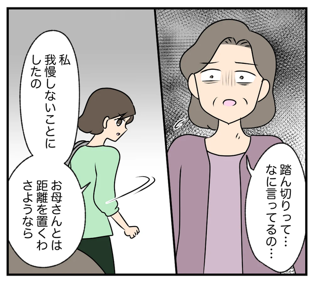 【漫画】「会って踏ん切りがついた」母親とは距離を置く…！【夫と義家族に無視される私 Vol.104】