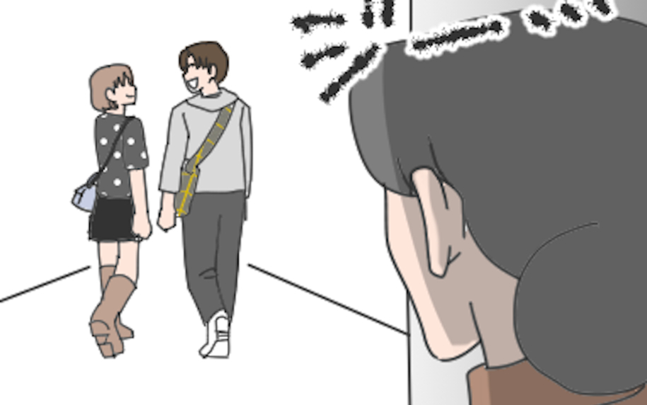 元カレの地元を訪れると…影からこっそり2人の様子を見つめる人物が