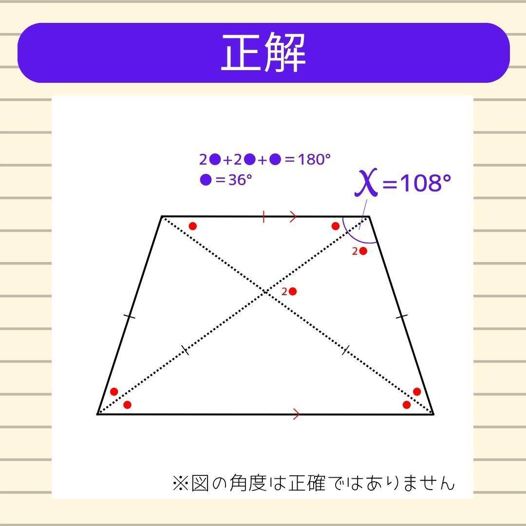 【角度当てクイズ Vol.2322】xの角度は何度？
