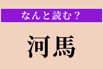 【難読漢字】「河馬」正しい読み方は？ サービス問題！ 愛嬌たっぷりです