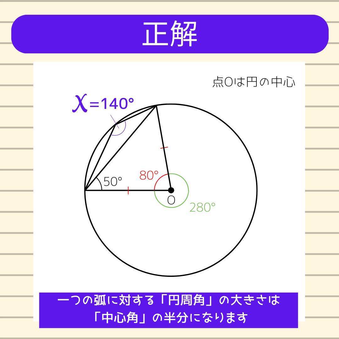 【角度当てクイズ Vol.2072】xの角度は何度？